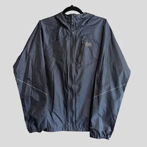 Outdoor Research Dark Blue HELIUM Rain Jacket. Ultralight Performance Shell.